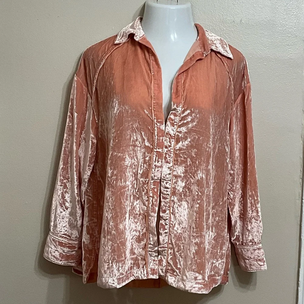 NWOT‎ - Free People - Marianne Velvet Shirt